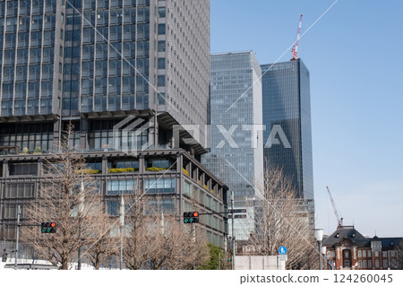Scenery of Tokyo Station and skyscraper Scenery of Tokyo Station and skyscraper 124260045