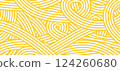 Abstract line pattern. Spaghetti background for design. Geometric linear texture of yellow noodles or pasta. 124260680