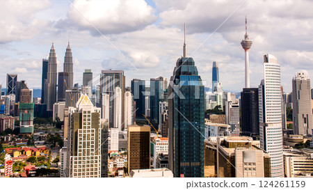 Panorama of the capital of Malaysia, Kuala Lumpur. Time lapse. 124261159