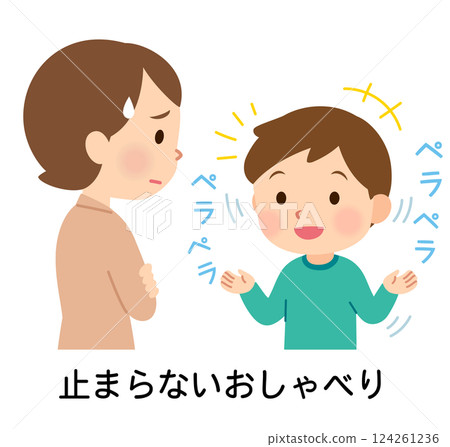 Boy with developmental disorder who can't stop talking 124261236