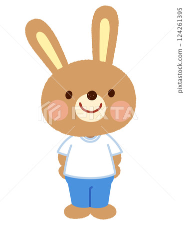 Cute rabbit character sportswear staff Cute rabbit character sportswear staff 124261395