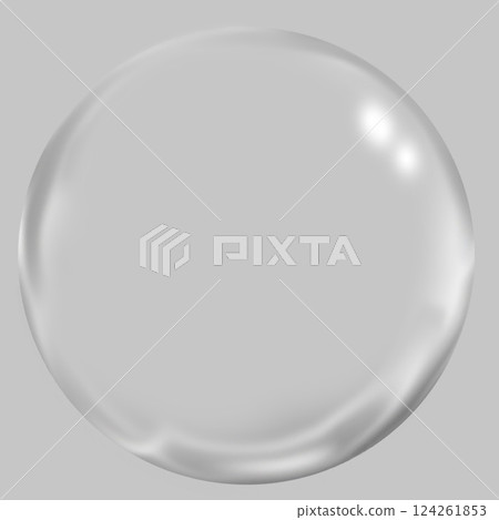 Bubble sphere, transparent, gray, illustration material, gel-like water bubbles, simple background 124261853