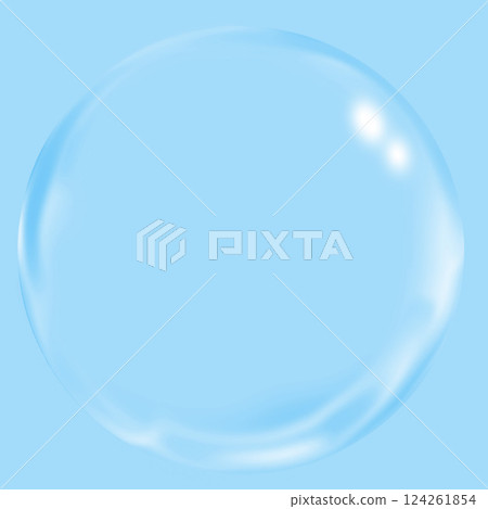 Bubble sphere transparent liquid illustration background blue simple soap bubble round water bubble 124261854