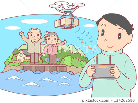 社會議題 - 偏遠島嶼居民、生活必需品、無人機、貨物運輸、物流服務 社會議題 - 偏遠島嶼居民、生活必需品、無人機、貨物運輸、物流服務 124262596