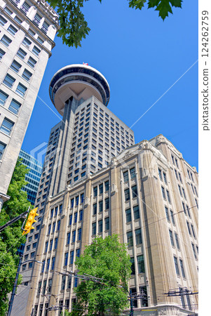 Tall tower with the view point on the top in downtown of Vancouver Tall tower with the view point on the top in downtown of Vancouver 124262759
