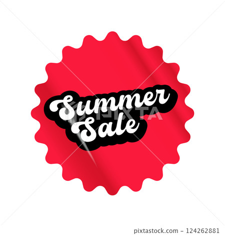 Summer sale round red sticker isolated on white. Price sticker, sale sticker, price tag, retro label, sale or discount sticker, promotional badge set, shopping label png. Summer sale poster and banner Summer sale round red sticker isolated on white. Price sticker, sale sticker, price tag, retro label, sale or discount sticker, promotional badge set, shopping label png. Summer sale poster and banner 124262881