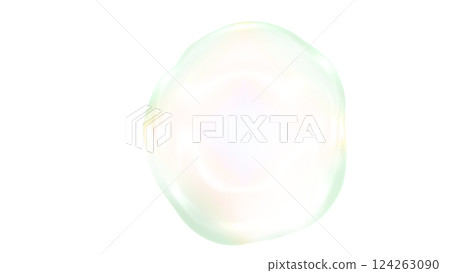 泡泡球，凝膠狀，透明PNG格式，清新翠綠的肥皂泡插畫背景，柔和的春日色彩 124263090
