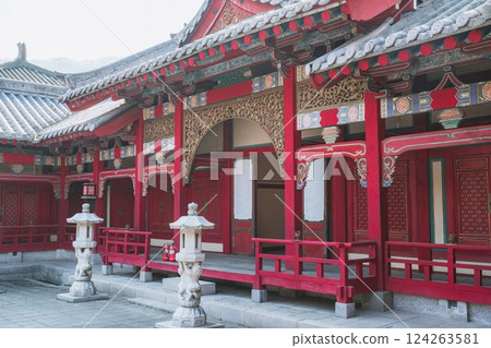 Ancient Korean Architectural Scenery on daytime Ancient Korean Architectural Scenery on daytime 124263581