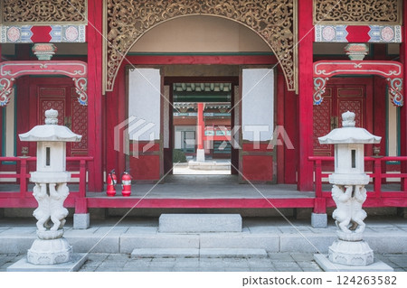 Ancient Korean Architectural Scenery on daytime Ancient Korean Architectural Scenery on daytime 124263582