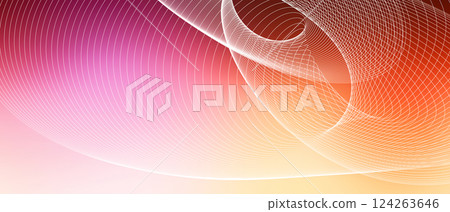 Colorful background features flowing abstract lines in soft gradients, creating a smooth and dynamic appearance. Ideal for art projects or digital media. 124263646