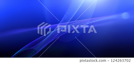 A captivating abstract background featuring deep blue hues blended with flowing lines and curves. The design creates a sense of movement and tranquility in any space. 124263702