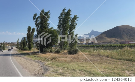 Road to Koktebel in Crimea. 124264013