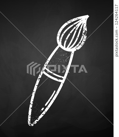 Paint brush chalk doodle icon 124264117