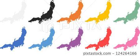 日本地圖圖形素材插圖 124264166