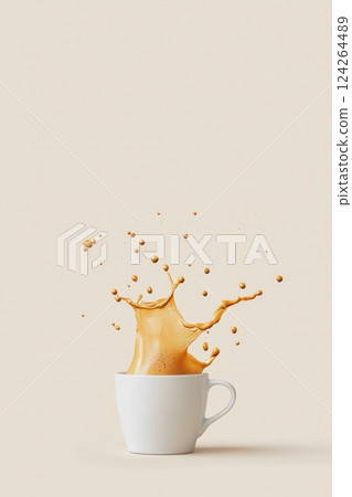 Fresh Coffee Splashing Out of a Cup 124264489