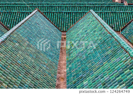 Green roofs of Al-Karaouine Mosque and University, Morocco. 124264749