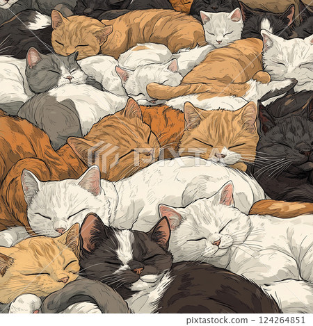 大量的貓 124264851