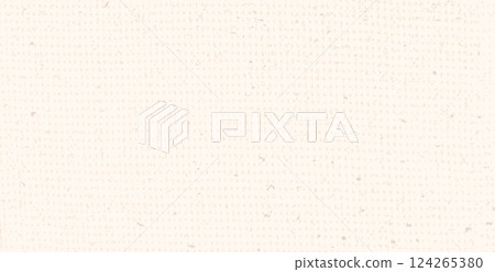 Beige canvas texture. Rice paper. Neutral tone background with noise and speckles. Pale egg shell backdrop. Natural creamy linen grid fabric print. Vector nude color illustration. 124265380