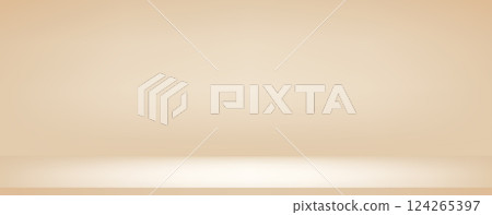 Studio beige gradient background. Light neutral wall product room. Minimal pastel table scene. Empty desk stage for beauty cosmetic presentation. Vector illustration. Banner shimmer template Studio beige gradient background. Light neutral wall product room. Minimal pastel table scene. Empty desk stage for beauty cosmetic presentation. Vector illustration. Banner shimmer template 124265397