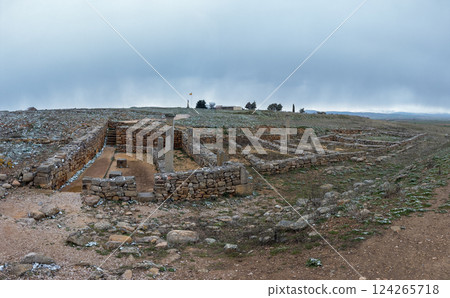 Ancient Roman Ruins in a Cloudy Landscape 124265718