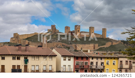 Medieval Castle Overlooking a Picturesque Town in Spain 124265721