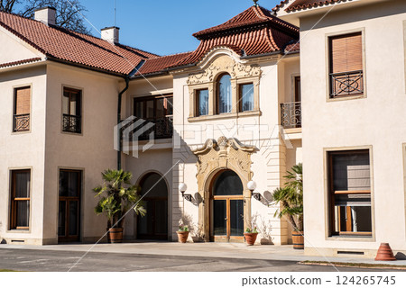 Villa of the president in the Royal Garden of the Prague Castle, Kralovska Zahrada in Prague, capital of Czech Republic 124265745
