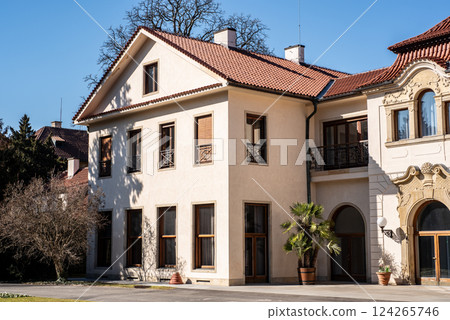 Villa of the president in the Royal Garden of the Prague Castle, Kralovska Zahrada in Prague, capital of Czech Republic Villa of the president in the Royal Garden of the Prague Castle, Kralovska Zahrada in Prague, capital of Czech Republic 124265746
