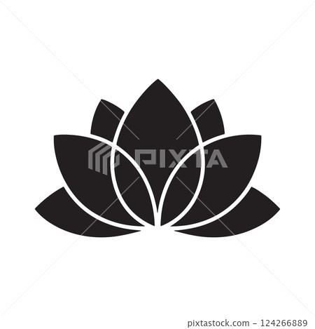 black lotus icons set on white background, Lotus plant, Lotus flower black lotus icons set on white background, Lotus plant, Lotus flower 124266889