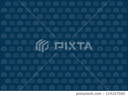 Background pattern illustration of a plump sparrow motif (navy blue background) 124267080