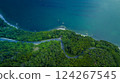Aerial view of the ocean, coastline forests and roads 124267545