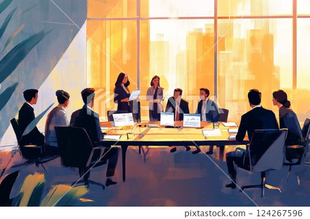 Businesswoman Working on Analytics in a Modern Office 124267596