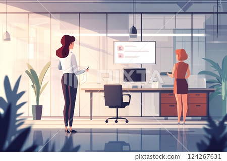 Businesswoman Working on Analytics in a Modern Office 124267631