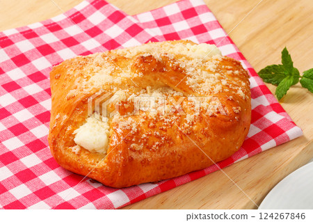 Sweet cream cheese pie 124267846