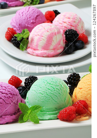 Assorted ice cream 124267897