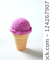 Blueberry ice cream cone 124267907