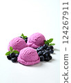 Blueberry ice cream 124267911
