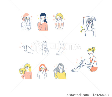 Various skin care and hair care image sets 124268097