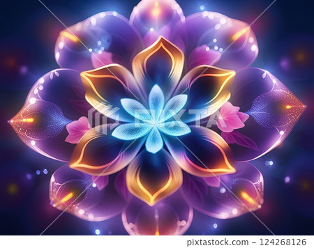 the image of a vibrant and colorful lotus flower 124268126