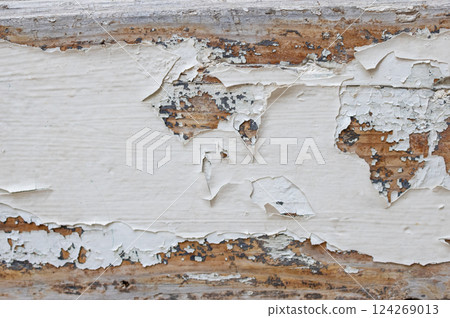 Aged wood painted surface Crackle paint abstract background 124269013