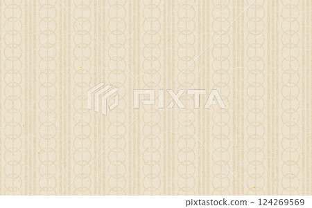 無縫日本圖案和紙圖案。米色，帶有連接護城河的圖案。 124269569