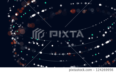 Dynamic abstract liquid flow particles background. Abstract particles circle background. Vector background. Dynamic abstract liquid flow particles background. Abstract particles circle background. Vector background. 124269956