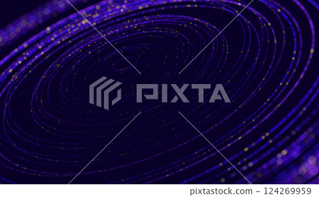 Big Data Visualization. Abstract Digital Circles of Particles. Futuristic Circular Sound Wave. 3D Virtual Space VR Cyberspace. Crypto Currency Blockchain Concept. Vector Illustration. Big Data Visualization. Abstract Digital Circles of Particles. Futuristic Circular Sound Wave. 3D Virtual Space VR Cyberspace. Crypto Currency Blockchain Concept. Vector Illustration. 124269959