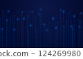 Vector binary code dark blue background. Coding or Hacker concept. Big data and programming hacking, deep decryption and encryption, computer streaming numbers 1,0. 124269980