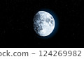 Full moon and bright stars. Starry night sky background. 124269982