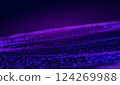 Cyber Big Data Flow Particles Bokeh. Digital Neural Network. Concept of AI Artificial Intelligence Technology. Digital Communication. 124269988