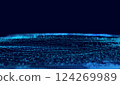 Cyber Big Data Flow Particles Bokeh. Concept of AI Artificial Intelligence Technology Machine Deep Learning. Digital Neural Network. 124269989