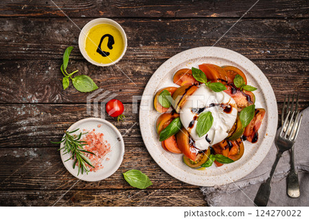 Caprese salad with burrata cheese 124270022