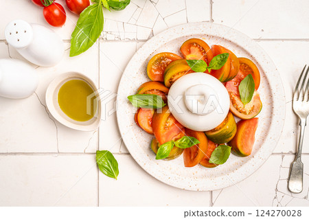 Caprese salad with burrata cheese Caprese salad with burrata cheese 124270028