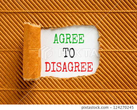 Agree to disagree symbol. Concept words Agree to disagree on beautiful white paper. Beautiful brown paper background. Business and agree to disagree concept. Copy space. Agree to disagree symbol. Concept words Agree to disagree on beautiful white paper. Beautiful brown paper background. Business and agree to disagree concept. Copy space. 124270245