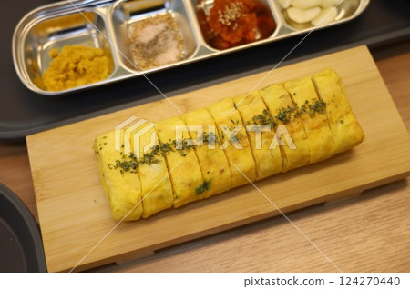 Korean egg dish. Egg roll 124270440